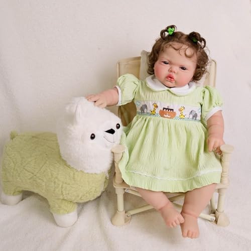 RXDOLL 24 Zoll 60 cm Realistische Reborn Baby Puppe Weiches Tuch Körper Gewichtete Handgemachte lebensechte Wurzelhaar Real Life Neugeborene Bebe Spielzeug Geschenke für Kinder Alter 3+ RXDOLL 24 Zoll 60 cm Realistische Reborn Baby Puppe Weiches Tuch Körper Gewichtete Handgemachte lebensechte Wurzelhaar Real Life Neugeborene Bebe Spielzeug Geschenke für Kinder Alter 3+ von RXDOLL