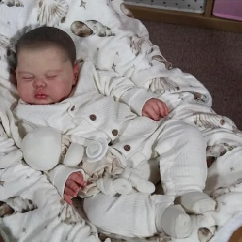RXDOLL 24 Zoll 60 cm Reborn Baby Puppe Realistische Weiche Tuch Körper Handmade Real Life Schlafende Kleinkind Neugeborene Bebe Spielzeug Weihnachten Geburtstagsgeschenke für Kinder RXDOLL 24 Zoll 60 cm Reborn Baby Puppe Realistische Weiche Tuch Körper Handmade Real Life Schlafende Kleinkind Neugeborene Bebe Spielzeug Weihnachten Geburtstagsgeschenke für Kinder von RXDOLL