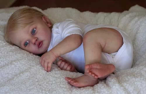 RXDOLL 24 Zoll 60 cm Reborn Baby Puppe Realistische Weiche Tuch Körper Handmade Real Life Wurzelhaar Kleinkind Neugeborene Bebe mit Spielzeug Zubehör Geburtstagsgeschenke RXDOLL 24 Zoll 60 cm Reborn Baby Puppe Realistische Weiche Tuch Körper Handmade Real Life Wurzelhaar Kleinkind Neugeborene Bebe mit Spielzeug Zubehör Geburtstagsgeschenke von RXDOLL