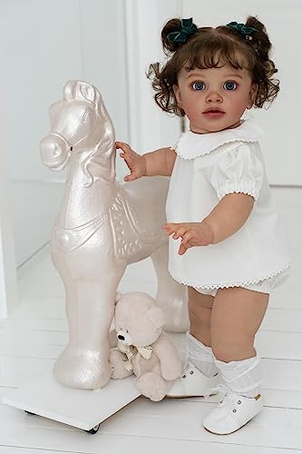 RXDOLL 26 Zoll Realistische Babypuppen Stehende Reborn Kleinkind Puppe Weiches Tuch Körper Große Größe Real Life Babypuppen Neugeborene Babys 3D Haut mit lockigem Haar Spielzeug Geschenke RXDOLL 26 Zoll Realistische Babypuppen Stehende Reborn Kleinkind Puppe Weiches Tuch Körper Große Größe Real Life Babypuppen Neugeborene Babys 3D Haut mit lockigem Haar Spielzeug Geschenke von RXDOLL