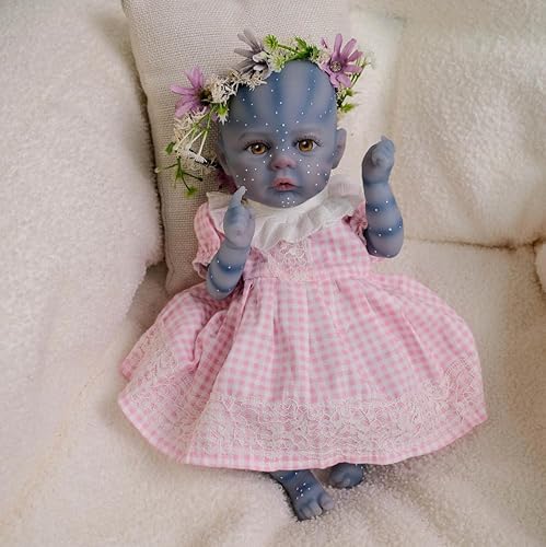 RXDOLL 30,5 cm Mini Avatar Reborn Babypuppen Silikon Ganzkörper Vinyl Mädchen Realistische Kleine Neugeborene Puppe Lebensechte Winzige Silikon Baby Das Aussehen Echt Micro Preemie Avatar Girl von RXDOLL