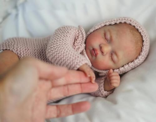 RXDOLL 30.5 cm Realistische Reborn Babypuppen Silikon Ganzkörper Mädchen Mini Frühchen Puppe Anatomisch Korrekte Babypuppen Die Echte Kleine Babies Puppe Gemalte Haare von RXDOLL
