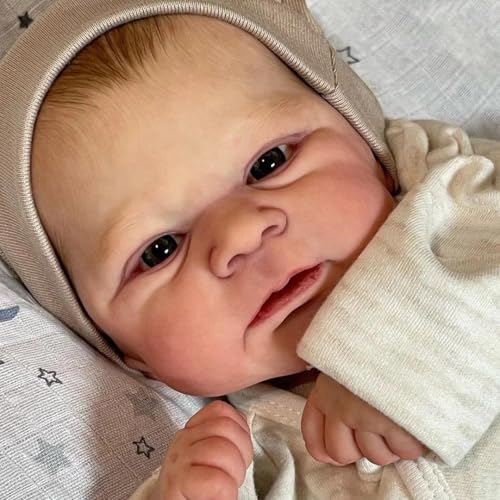 RXDOLL 43,2 cm große, realistische Reborn-Babypuppen, weiches Tuch, Körpergewichtete Babypuppen, die echt lebensecht aussehen, Augen, offen, handgefertigtes Spielzeug, Geschenke für Kinder ab 3 Jahren von RXDOLL