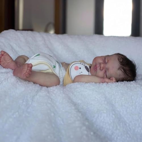 RXDOLL 45,7 cm Lebensechte Reborn Babypuppen Silikon Ganzkörper Junge Realistische Neugeborene Babypuppen, die echt aussehen Anatomisch Korrekt Babies Puppe Waschbar Bewegliches Spielzeug von RXDOLL