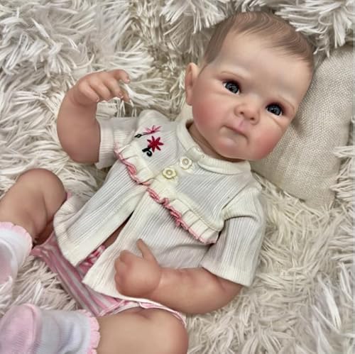 RXDOLL 45,7 cm Reborn Babypuppen Silikon Ganzkörper Realistisches Mädchen Anatomisch Korrekt Weiches Vinyl Handgefertigt Beschwertes Lebensechtes Neugeborenes Real Life Bebe Spielzeug Wasserdicht RXDOLL 45,7 cm Reborn Babypuppen Silikon Ganzkörper Realistisches Mädchen Anatomisch Korrekt Weiches Vinyl Handgefertigt Beschwertes Lebensechtes Neugeborenes Real Life Bebe Spielzeug Wasserdicht von RXDOLL