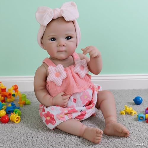 RXDOLL 45,7 cm Reborn Babypuppen Silikon Ganzkörper Vinyl Mädchen Bettie Real Life Babypuppen Lebensechte Neugeborene Babys Puppe Die Echt Aussehen Echt Mit Fütterungsset Für Kinder Ab 3 Jahren von RXDOLL