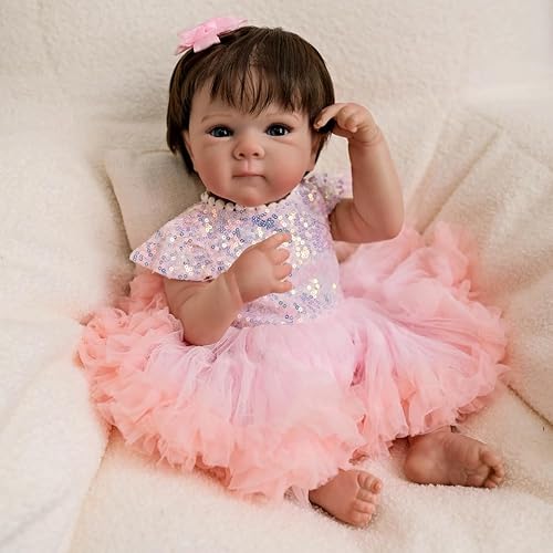 RXDOLL 45,7 cm Reborn Puppen Bettie Girl Life Like Reborn Babypuppe Silikon Ganzkörper Vinyl Weich gewichtete realistische Babypuppen, die echt aussehen Babys Neugeborene Puppe Spielzeug von RXDOLL