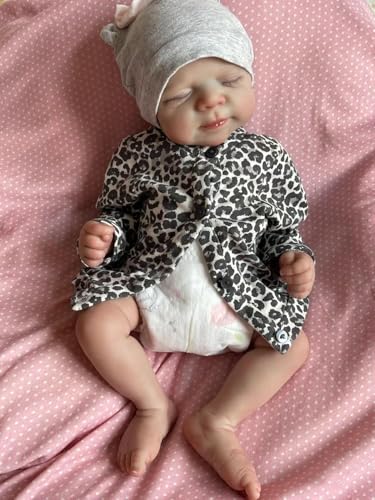 RXDOLL 45,7 cm große Asleep Reborn Babypuppe Junge Realistische Neugeborenenen-Puppe Weicher Körper Gewichtete Babypuppen, die echt aussehen Silikon Babys Reborn Puppe für Kinder ab 3 Jahren von RXDOLL
