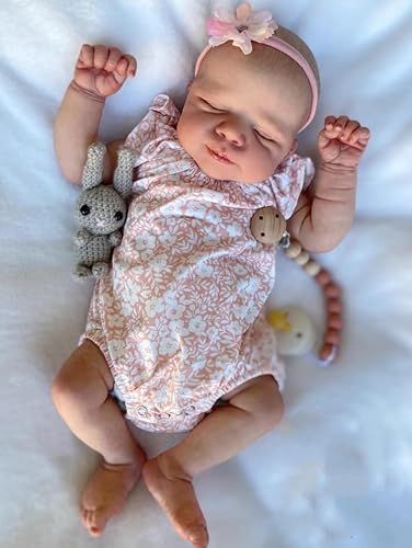 RXDOLL 45,7 cm realistische Reborn Babypuppen Mädchen Silikon Ganzkörper Real Life Schlafendes Kleinkind Neugeborene Babypuppen, die echt aussehen anatomisch korrekt Babys Puppe Spielzeug von RXDOLL
