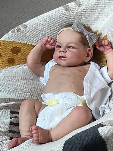 RXDOLL 45CM Reborn Puppen Mädchen Realistische Reborn Baby Puppen Vollsilikon Ganzkörper Lebensechte Baby Puppe Anatomisch Korrekte Echtes Leben Reborn Babys Die echt Aussehen von RXDOLL