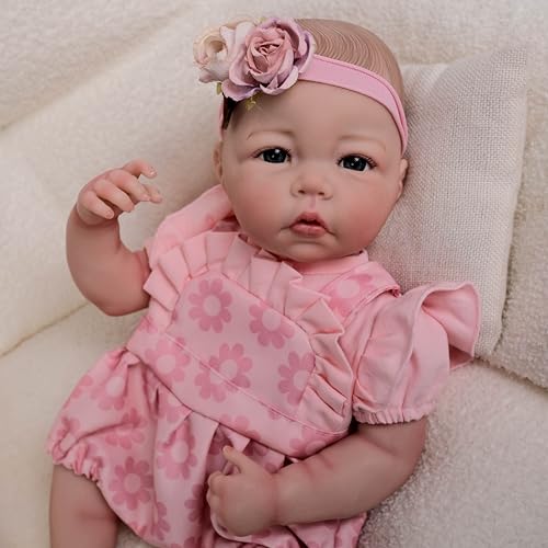RXDOLL 50,8 cm Reborn Babypuppen Mädchen Realistische Frühchen Neugeborene Puppe Blaue Augen Echte Babypuppen, die echt aussehen Babys Säugling Bebe Puppe mit Stoffkörper für Kinder Geschenke von RXDOLL