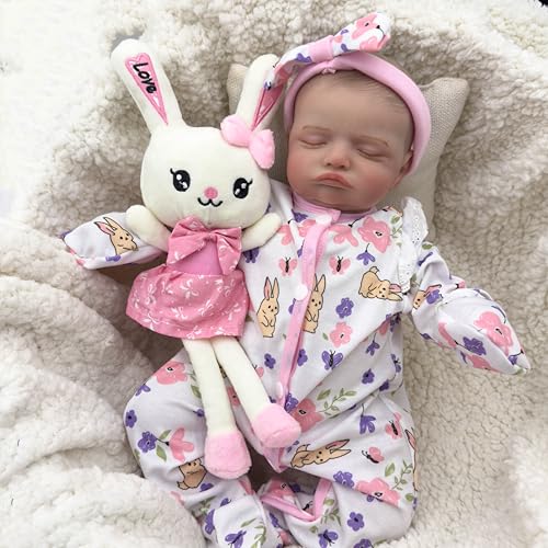 RXDOLL 50 cm lebhafte Babypuppe Realistische Silikon Vollkörper Vinyl Anatomisch korrekt Echtes Leben Babypuppen Neugeborene Babypuppe Mädchen wasserdichte Spielzeug Geschenke von RXDOLL