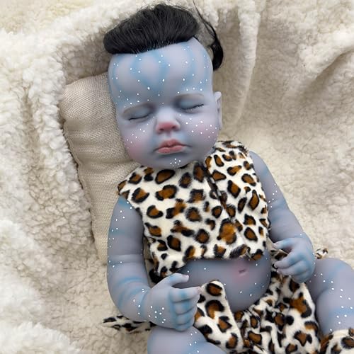 RXDOLL 50CM Avatar Reborn Baby Puppen Mädchen Silikon Ganzkörper Vinyl Schlafende Neugeborene Babypuppen Vollsilikon Echtes Leben Anatomisch korrekte Avatar Baby Puppe von RXDOLL