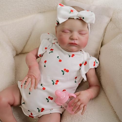 RXDOLL 50CM Reborn Baby Puppen Vollsilikon Ganzkörper Mädchen Realistische Neugeborenen Puppe Waschbar Echtes Leben Babypuppen Schlafende Babys Puppe für Kinder oder Sammler RXDOLL 50CM Reborn Baby Puppen Vollsilikon Ganzkörper Mädchen Realistische Neugeborenen Puppe Waschbar Echtes Leben Babypuppen Schlafende Babys Puppe für Kinder oder Sammler von RXDOLL