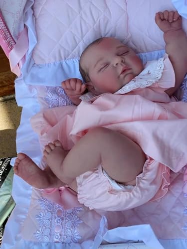 RXDOLL 50CM Reborn Puppen Vollsilikon Ganzkörper Baby Mädchen Lebensechte Babypuppen die Aussehen wie das echte Leben Baby Puppe schlafend Realistisch Reborn Mädchen Puppe von RXDOLL