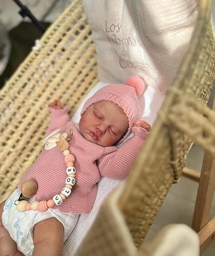 RXDOLL 50CM Schlafende Reborn Baby Puppen Vollsilikon Vinyl Ganzkörper Mädchen Realistische Neugeborene Puppe wasserdicht Lebensechte Baby Puppen, die echte Babys Aussehen Mädchen von RXDOLL