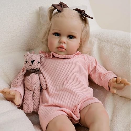 RXDOLL 60 cm Reborn Babypuppe Realistischer weicher Tuchkörper Kleinkind Puppe Gewichte Neugeborene Puppen, die wirkliche lebhafte Babypuppe Blonde Haarspielzeug für Kinder Aussehen RXDOLL 60 cm Reborn Babypuppe Realistischer weicher Tuchkörper Kleinkind Puppe Gewichte Neugeborene Puppen, die wirkliche lebhafte Babypuppe Blonde Haarspielzeug für Kinder Aussehen von RXDOLL