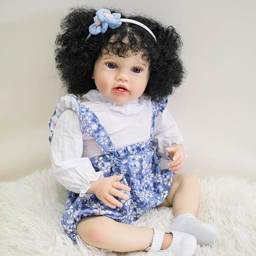 RXDOLL 61 cm große Größe Reborn Babypuppen Kleinkind Mädchen Weicher Stoffkörper Realistische Reborn Kleinkindpuppen, die echt aussehen Silikon Babys Mädchen Puppe mit verwurzeltem lockigem Haar RXDOLL 61 cm große Größe Reborn Babypuppen Kleinkind Mädchen Weicher Stoffkörper Realistische Reborn Kleinkindpuppen, die echt aussehen Silikon Babys Mädchen Puppe mit verwurzeltem lockigem Haar von RXDOLL