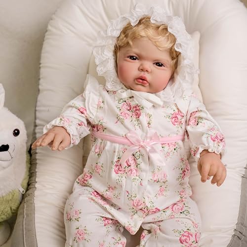 RXDOLL 61 cm realistische Reborn-Babypuppen Kleinkind Mädchen, die echt aussehen weiches Tuch Körper gewichtet Silikon Babys lebensechte Neugeborene Puppe mit blonden Haaren Kinder Geburtstagsgeschenk RXDOLL 61 cm realistische Reborn-Babypuppen Kleinkind Mädchen, die echt aussehen weiches Tuch Körper gewichtet Silikon Babys lebensechte Neugeborene Puppe mit blonden Haaren Kinder Geburtstagsgeschenk von RXDOLL