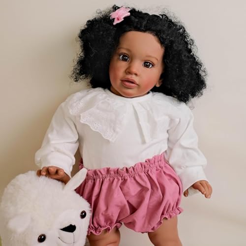 RXDOLL 66 cm realistische Reborn Babypuppen Schwarz Mädchen Big Size Reborn Kleinkind Puppe Tuch Körper Afroamerikaner, die echt Silikon Babys Kleinkind Geschenke für Mädchen ab 3 Jahren RXDOLL 66 cm realistische Reborn Babypuppen Schwarz Mädchen Big Size Reborn Kleinkind Puppe Tuch Körper Afroamerikaner, die echt Silikon Babys Kleinkind Geschenke für Mädchen ab 3 Jahren von RXDOLL