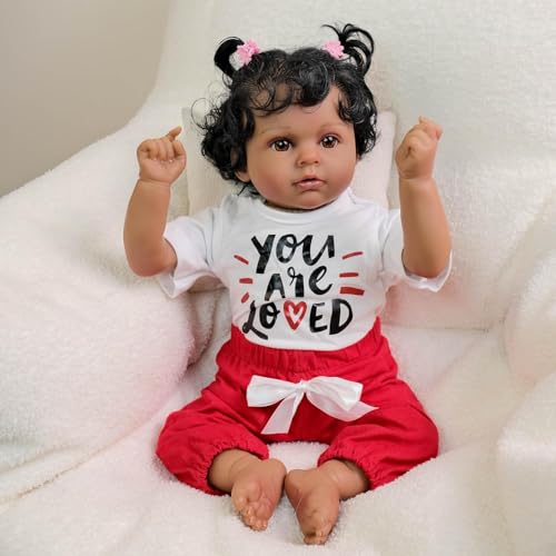 RXDOLL Afrikanische Reborn Babypuppen Black Girl 20 Zoll Realistische Neugeborene Puppe Weicher Körper Gewichtete Schwarze Babypuppen, die Echt Silikon Babys Dunkelbraune Haut aussehen RXDOLL Afrikanische Reborn Babypuppen Black Girl 20 Zoll Realistische Neugeborene Puppe Weicher Körper Gewichtete Schwarze Babypuppen, die Echt Silikon Babys Dunkelbraune Haut aussehen von RXDOLL