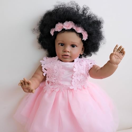 RXDOLL Afrikanische amerikanische Reborn Kleinkind-Puppen schwarzes Mädchen, 66 cm, große Größe, realistische Reborn-Babypuppen, die aus echtem Silikon aussehen RXDOLL Afrikanische amerikanische Reborn Kleinkind-Puppen schwarzes Mädchen, 66 cm, große Größe, realistische Reborn-Babypuppen, die aus echtem Silikon aussehen von RXDOLL