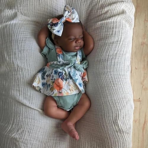 RXDOLL Afrikanische lebensechte Babypuppe, Silikon, Ganzkörper-Puppe, 45,7 cm, schwarzes Mädchen, realistische Reborn-Babypuppen, die wie echtes Leben aussehen, Spielzeug für Kinder ab 3 Jahren RXDOLL Afrikanische lebensechte Babypuppe, Silikon, Ganzkörper-Puppe, 45,7 cm, schwarzes Mädchen, realistische Reborn-Babypuppen, die wie echtes Leben aussehen, Spielzeug für Kinder ab 3 Jahren von RXDOLL
