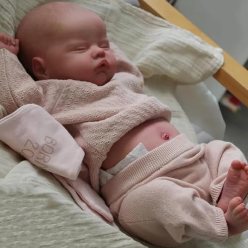 RXDOLL Anatomisch korrekt Baby Mädchen 19 Zoll Realistische Reborn Babypuppen Silikon Ganzkörper Wasserdicht Lebensechte Neugeborene Puppen, die Echt Silikon Babys Puppe Spielzeug aussehen von RXDOLL