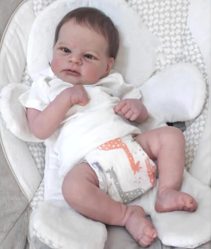 RXDOLL Anatomisch korrekte Babypuppen, die echt aussehen Babys 17 Zoll Realistische Reborn Babypuppen Silikon Ganzkörper Mädchen Lebensechte Neugeborene Puppe Augen Offenes Handgemachtes Spielzeug von RXDOLL