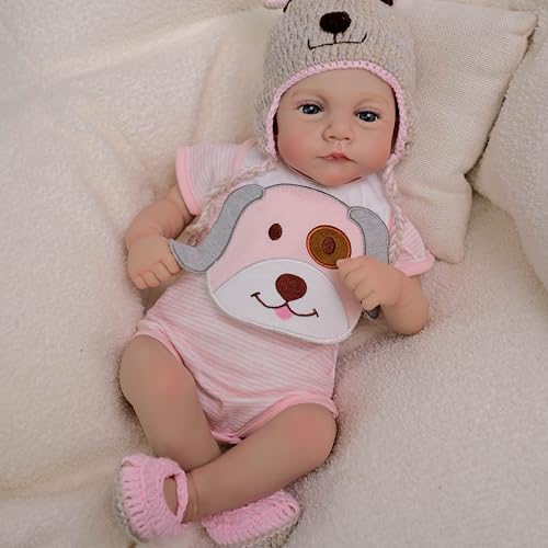 RXDOLL Anatomisch korrekte Reborn Babypuppen 18 Zoll Silikon Ganzkörper Vinyl Realistisches Mädchen Schlafen Lebensecht Wasserdicht Handgemachte Neugeborene Real Life Babypuppen Spielzeug Geschenke von RXDOLL
