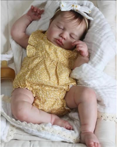 RXDOLL Anatomisch korrektes Baby Mädchen 50CM Schlafend Reborn Baby Puppen Vollsilikon Ganzkörper Vinyl Realistische Babypuppen, die echte Babys Aussehen Neugeborene Puppe RXDOLL Anatomisch korrektes Baby Mädchen 50CM Schlafend Reborn Baby Puppen Vollsilikon Ganzkörper Vinyl Realistische Babypuppen, die echte Babys Aussehen Neugeborene Puppe von RXDOLL