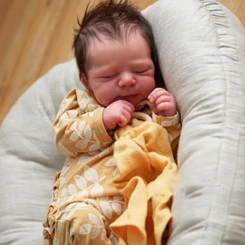 RXDOLL Asleep Reborn Babypuppe, realistische Babypuppe, 45,7 cm, weiches Tuch, Körper, lebensechte Silikon-Baby-Puppe, Spielzeug, Geburtstag, Weihnachtsgeschenke für Kinder ab 3 Jahren von RXDOLL