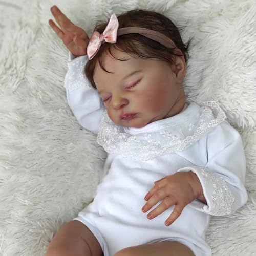 RXDOLL Asleep Reborn Babypuppen, weicher Stoffkörper, 50,8 cm, realistische Neugeborenen-Puppen, echt aussehende lebensechte Babypuppe, die echt aussieht, handgefertigt, Bebe-Spielzeug RXDOLL Asleep Reborn Babypuppen, weicher Stoffkörper, 50,8 cm, realistische Neugeborenen-Puppen, echt aussehende lebensechte Babypuppe, die echt aussieht, handgefertigt, Bebe-Spielzeug von RXDOLL