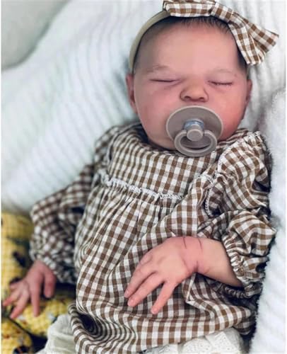 RXDOLL Asleep Reborn Babypuppen Neugeborenes Mädchen 50.8 cm Realistische Babypuppen, die echt aussehen Baby-Puppe Weiches Tuch Körper Leben Wie Silikon Babys Reborn Kleinkind Puppe von RXDOLL