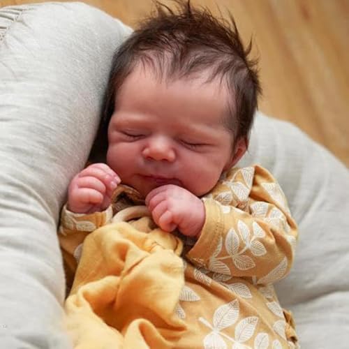 RXDOLL Asleep Reborn Babypuppen Silikon Ganzkörper 45,7 cm Realistische Neugeborene Babypuppe Lebensechte Babys Mädchen Anatomisch Korrekte Säuglingspuppen Spielzeug Geburtstagsgeschenke für Kinder ab von RXDOLL