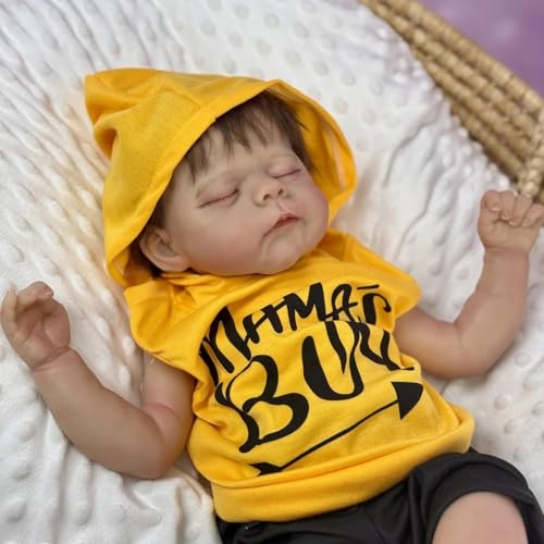 RXDOLL Asleep Reborn-Puppen, 48,3 cm, weicher Stoffkörper, handgefertigt, realistisch, für Neugeborene, lebensechte Neugeborene, Geburtstagsgeschenk, Geschenk für Kinder ab 3 Jahren von RXDOLL