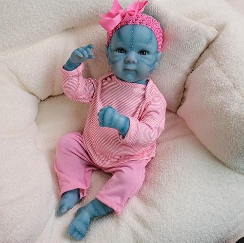 RXDOLL Avatar Reborn Baby Puppen Realistische 18 Zoll 45 cm Silikon Vinyl Körper Real Life Mädchen Wasserdicht Handgemachte Neugeborene Bebe Spielzeug Geschenke für Kinder von RXDOLL
