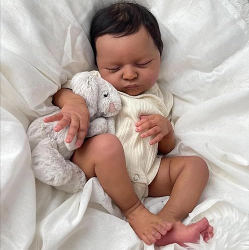 RXDOLL Baby Puppen Realistische 20 Zoll Afroamerikanisch Schwarz Weicher Stoff Körper Schlafen Neugeborene Lebensechte Spielzeug für Kinder Alter 3+ RXDOLL Baby Puppen Realistische 20 Zoll Afroamerikanisch Schwarz Weicher Stoff Körper Schlafen Neugeborene Lebensechte Spielzeug für Kinder Alter 3+ von RXDOLL