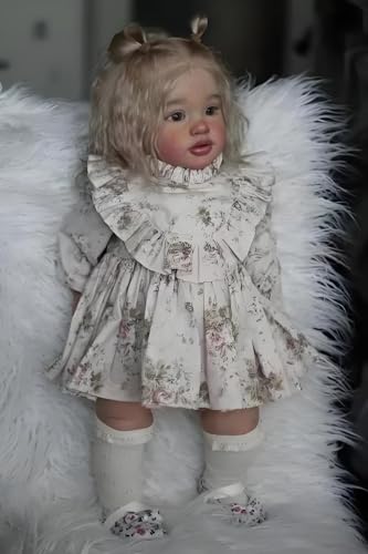 RXDOLL Big Realistic Reborn Baby Dolls Girl 26 Inch Life Size Reborn Toddler Doll Cloth Body Weighted Baby Dolls That Look Real Soft Silicone Babies with Princess Dress von RXDOLL
