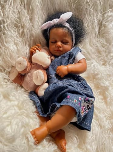 RXDOLL Black Reborn Baby Dolls Biracial Girl 20 Inch African American Newborn Baby Doll Realistic Silicone Babies Doll Soft Body Weighted Reborn Black Dolls for Age 3+ RXDOLL Black Reborn Baby Dolls Biracial Girl 20 Inch African American Newborn Baby Doll Realistic Silicone Babies Doll Soft Body Weighted Reborn Black Dolls for Age 3+ von RXDOLL