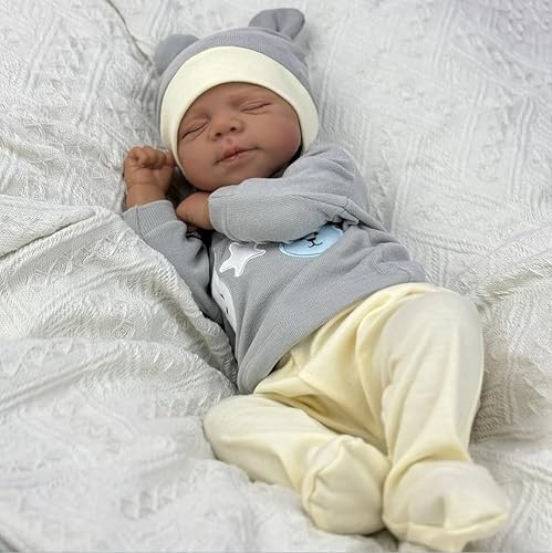 RXDOLL Black Reborn Baby Dolls Boy 18 Inch Realistic Newborn Doll Soft Cloth Body African American Baby Dolls That Look Real Biracial Silicone Babies Doll Pascale RXDOLL Black Reborn Baby Dolls Boy 18 Inch Realistic Newborn Doll Soft Cloth Body African American Baby Dolls That Look Real Biracial Silicone Babies Doll Pascale von RXDOLL