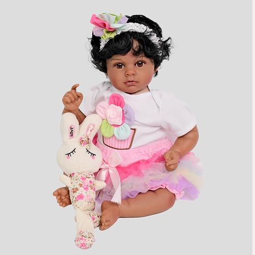 RXDOLL Black Reborn Baby Dolls Girl 20 Zoll Realistische Neugeborene Puppe African America Life Like Baby Dolls That Look Real Babies Biracial Girl with Dark Brown Skin RXDOLL Black Reborn Baby Dolls Girl 20 Zoll Realistische Neugeborene Puppe African America Life Like Baby Dolls That Look Real Babies Biracial Girl with Dark Brown Skin von RXDOLL
