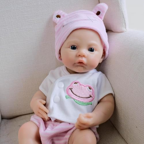 RXDOLL Full Solid Silicone Baby Doll Girl 12 Inch Mini Reborn Baby Dolls Silicone Full Body Realistic Newborn Dolls That Look Like Real Life Micro Babies Girl Doll von RXDOLL
