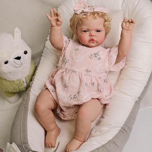 RXDOLL Große Größe Reborn Kleinkind Puppe 24 Zoll 60 cm Realistische Reborn Babypuppen Kleinkind Mädchen Weiches Tuch Körper Verwurzelt Blond Lockiges Haar Beschwertes Silikon Babys Kleinkind Puppe RXDOLL Große Größe Reborn Kleinkind Puppe 24 Zoll 60 cm Realistische Reborn Babypuppen Kleinkind Mädchen Weiches Tuch Körper Verwurzelt Blond Lockiges Haar Beschwertes Silikon Babys Kleinkind Puppe von RXDOLL