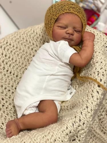 RXDOLL Lebensechte Babypuppe Schwarzer Junge 18 Zoll Vinyl Ganzkörper Silikon Reborn Babypuppen Afroamerikanisch Realistische Neugeborene Puppe Waschbar Anatomisch Korrekte Babypuppe RXDOLL Lebensechte Babypuppe Schwarzer Junge 18 Zoll Vinyl Ganzkörper Silikon Reborn Babypuppen Afroamerikanisch Realistische Neugeborene Puppe Waschbar Anatomisch Korrekte Babypuppe von RXDOLL