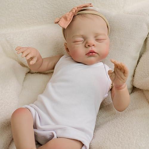 RXDOLL Lebensechte Babypuppen, 45,7 cm, weicher Stoffkörper, realistische Reborn-Puppen, schlafendes Neugeborenes, das echt aussieht, Babypuppe mit Fütterungsspielzeug für Kinder ab 3 Jahren RXDOLL Lebensechte Babypuppen, 45,7 cm, weicher Stoffkörper, realistische Reborn-Puppen, schlafendes Neugeborenes, das echt aussieht, Babypuppe mit Fütterungsspielzeug für Kinder ab 3 Jahren von RXDOLL
