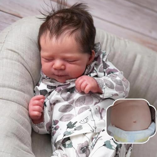 RXDOLL Lebensechte Babypuppen Silikon Ganzkörper Reborn Babypuppen Mädchen 18 Zoll Realistische Neugeborene Vollsilikon Babys Mädchen Real Life Babys Säuglingspuppe Waschbar Spielzeug Geschenke von RXDOLL
