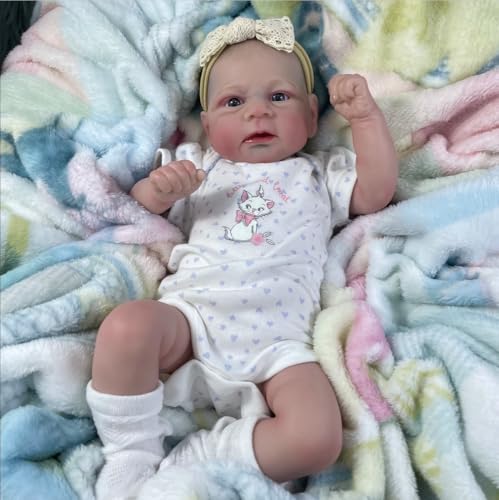 RXDOLL Lebensechte Ganzkörper-Ganzkörper-Puppe aus Silikon, handgefertigt, lebensechte blaue Augen mit gemalten blauen Augen, 45,7 cm, für Neugeborene, mit Fütterungsspielzeug, Geschenke für RXDOLL Lebensechte Ganzkörper-Ganzkörper-Puppe aus Silikon, handgefertigt, lebensechte blaue Augen mit gemalten blauen Augen, 45,7 cm, für Neugeborene, mit Fütterungsspielzeug, Geschenke für von RXDOLL