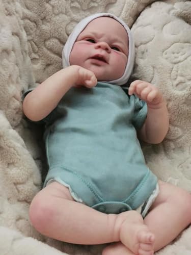 RXDOLL Lebensechte Neugeborene Puppe Mädchen 17 Zoll Realistische Reborn Babypuppen Silikon Ganzkörper Wasserdicht Echte Babypuppen, die echt aussehen Anatomisch Korrekt Babies Puppe von RXDOLL