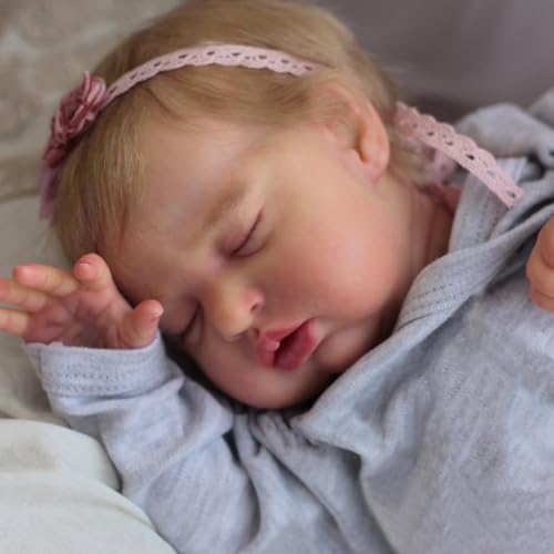 RXDOLL Lebensechte Reborn-Babypuppe, Mädchen, 48 cm, realistische Babypuppe, die echt aussehen, Silikon-Baby-Puppe, schlafend, Reborn-Puppe für Kinder ab 3 Jahren RXDOLL Lebensechte Reborn-Babypuppe, Mädchen, 48 cm, realistische Babypuppe, die echt aussehen, Silikon-Baby-Puppe, schlafend, Reborn-Puppe für Kinder ab 3 Jahren von RXDOLL